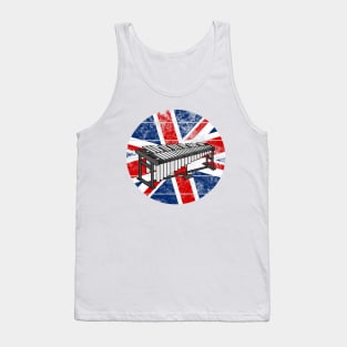 Vibraphone UK Flag Britain Vibraphonist Percussionist British Musician Tank Top